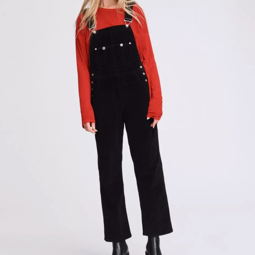 Rag & Bone Ruth Straight Velvet Overalls
